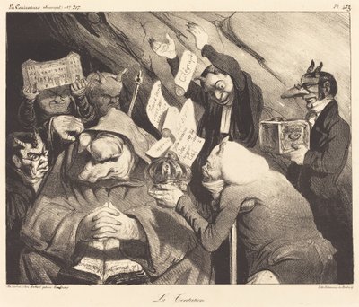 A kísértés, Teniers festményének paródiája alkotó: Honoré Daumier