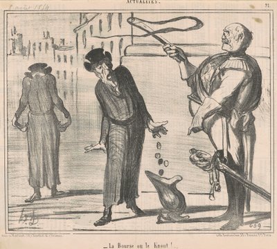 Az erszény vagy a kúp! alkotó: Honoré Daumier