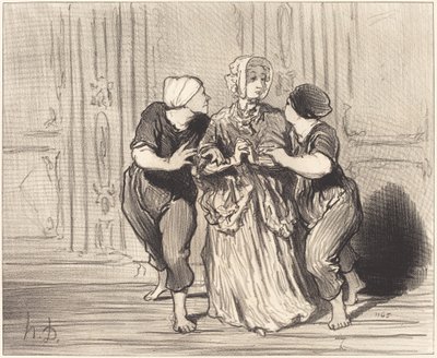 A szép nem az úszóiskolában alkotó: Honoré Daumier