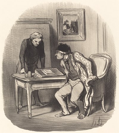 Helyes a számla?... alkotó: Honoré Daumier