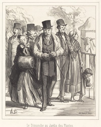 Vasárnap a Jardin des Plantesban alkotó: Honoré Daumier