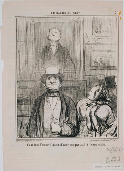 Az 1857-es szalon – Megjegyzés, ebben a pincében van… alkotó: Honoré Daumier