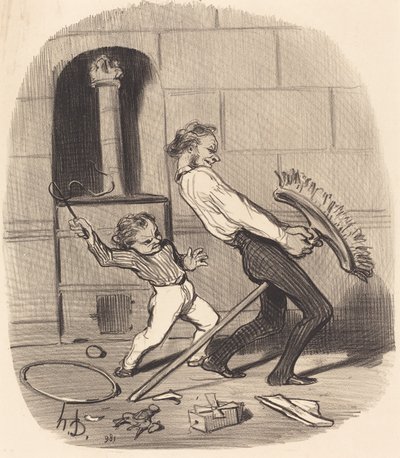 Lovagló óra, középiskola alkotó: Honoré Daumier