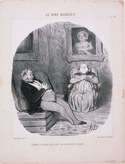 Les Bons Bourgeois- Hogyan végződik ... Egy házastársi beszélgetés alkotó: Honoré Daumier