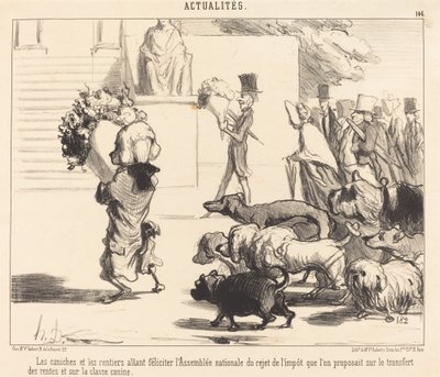 Uszkárok és nyugdíjasok gratulálnak a közgyűlésnek... alkotó: Honoré Daumier