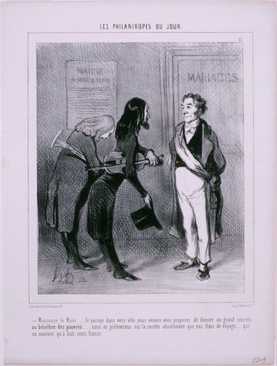 Les Philanthropes du Jour- polgármester úr… Áthaladva a városon… alkotó: Honoré Daumier