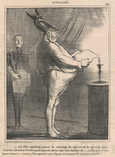 A szövetségesek a hadműveletek megfeszítésére készülnek... alkotó: Honoré Daumier