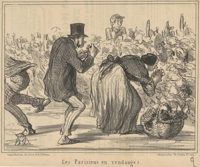 Párizsiak a szőlőszüretben alkotó: Honoré Daumier
