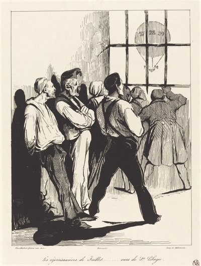 Júliusi ünnepségek... kilátás a Ste. Pelagia alkotó: Honoré Daumier
