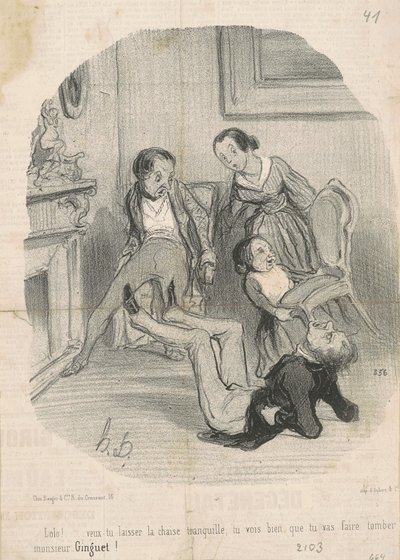 Lolo!... szeretnéd békén hagyni a széket... alkotó: Honoré Daumier