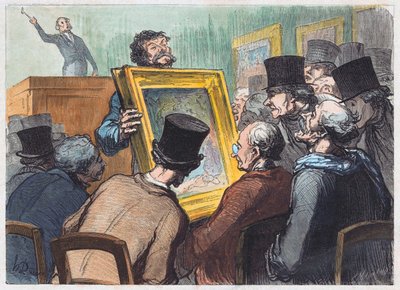 A festészet szerelmesei egy aukción a Hotel Bouillonban alkotó: Honoré Daumier