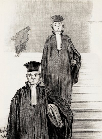 Az Igazságügyi Palota főlépcsős ügye, 1848. alkotó: Honoré Daumier