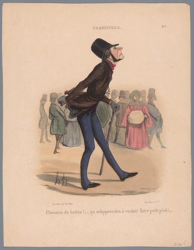 Az ember túl kicsi cipőben jár Chiennes de bottes! (...) (cím a tárgyon) Hiúság (sorozat címe) Coquetry (sorozat címe az objektumon) alkotó: Honoré Daumier