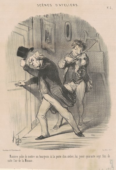 Udvarias módja annak, hogy... az ajtóban... alkotó: Honoré Daumier