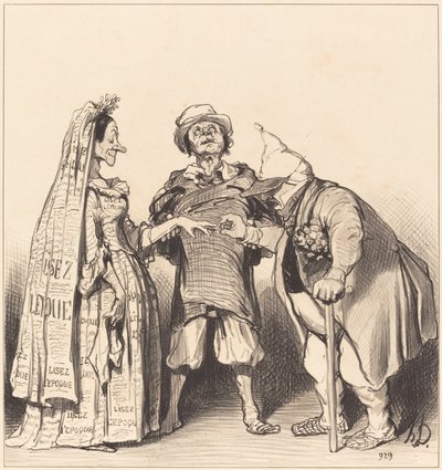Az idő és az alkotmány házassága alkotó: Honoré Daumier