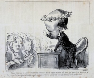 Emlékek a békekongresszusról: Victor Hugo (a sorozat 1. száma) - Daumier, „Charivari” 1849.06.09. alkotó: Honoré Daumier