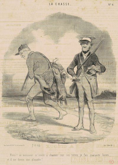 Kösz! Ez az úr meghívott vadászni... alkotó: Honoré Daumier