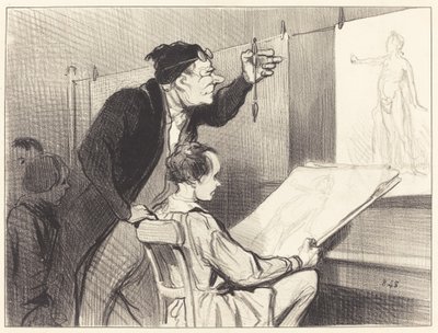 A rajztanár fájdalmas és kényes küldetése... alkotó: Honoré Daumier