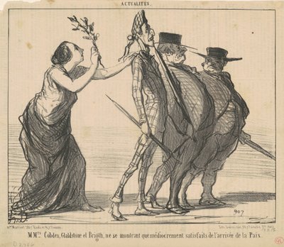 Mrs. Cobden, Gladstone és Bright... alkotó: Honoré Daumier