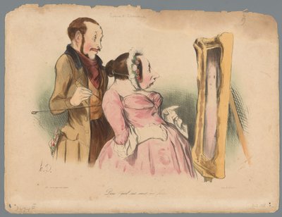 A festőnő modellje bírálja portréját dieu! Quel nez vous me faites! (cím a tárgyon) Arckifejezés (sorozat címe) Croquis d