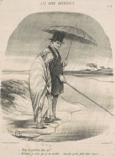 Szóval nem megyünk! -Hortense szerintem harapni fog. . . Semmi több fél óránál! alkotó: Honoré Daumier