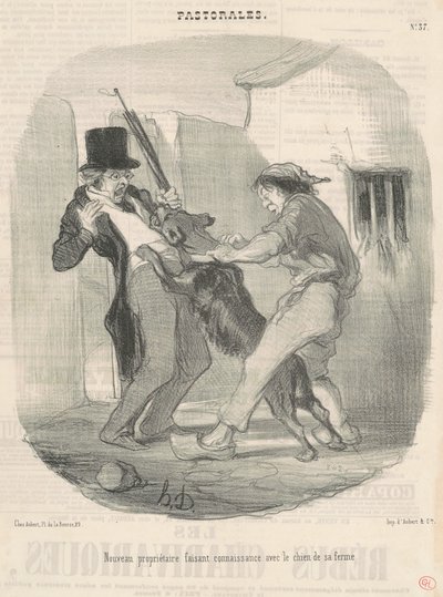 Új gazdi ismerkedés a kutyával... alkotó: Honoré Daumier