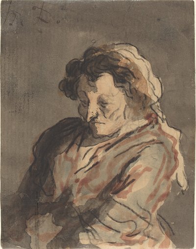 Öregasszony ül alkotó: Honoré Daumier