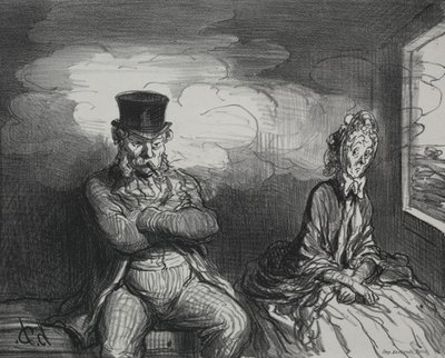A vonaton: egy kellemes társ alkotó: Honoré Daumier