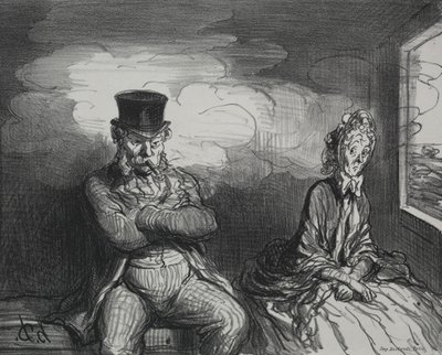 A vonaton: Egy kellemes társ, 1862. alkotó: Honoré Daumier