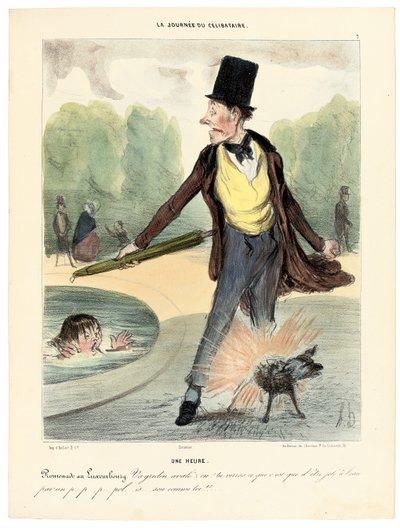 Egy óra: Séta a Luxembourg-kertben, 1839 alkotó: Honoré Daumier