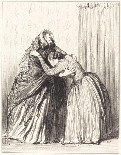 Igen, kedvesem, a férjem lenyelte a méltóságomat... alkotó: Honoré Daumier