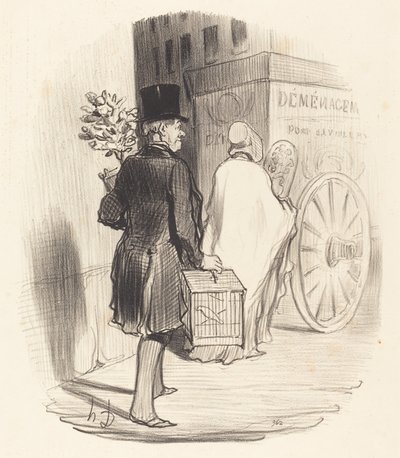 Párizsi fuvarozás másik kerületbe... alkotó: Honoré Daumier