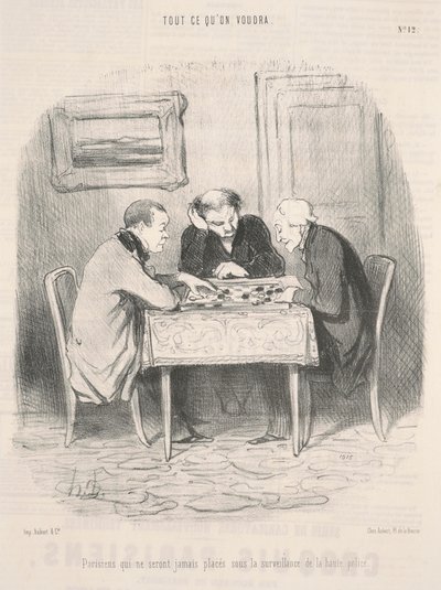 Párizsiak, akik soha nem lesznek ... megfigyelés alatt ... alkotó: Honoré Daumier