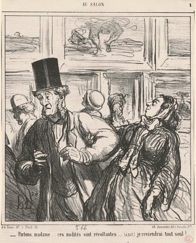 Beszéljünk, Madame... ezek a meztelenségek felháborítóak... alkotó: Honoré Daumier