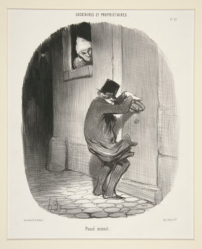 Éjfélt üt el, bérlőktől és tulajdonosoktól alkotó: Honoré Daumier