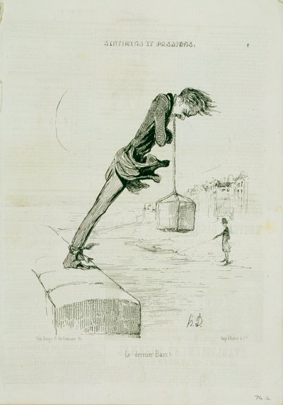 74.4. tábla Érzelmek és szenvedélyek: „Az utolsó fürdő”, a „Charivari” magazinból, az Aubert und Co. kiadása, 1832-1860 alkotó: Honoré Daumier