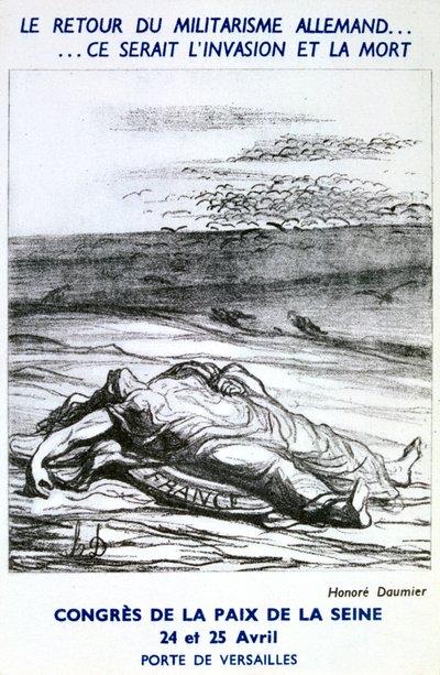 Képeslap, amely a Szajna-parti Békekongresszust hirdeti, Párizs alkotó: Honoré Daumier