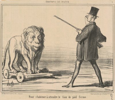 Hogy a lakó várja az oroszlánt... alkotó: Honoré Daumier