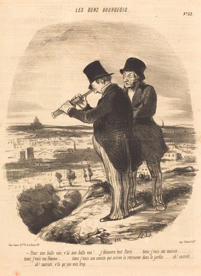 A gyönyörű kilátásért itt a gyönyörű kilátás!... alkotó: Honoré Daumier