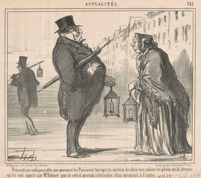 A párizsiak alapvető óvintézkedése... alkotó: Honoré Daumier
