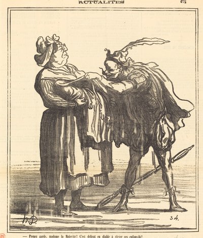 Vigyázzon, többségi asszony! alkotó: Honoré Daumier