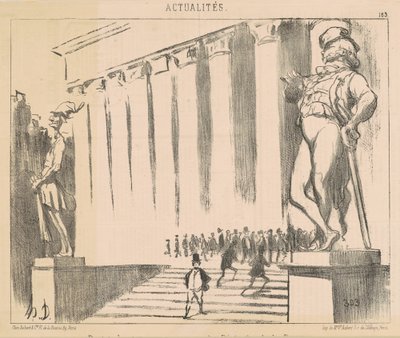 A tőzsdét díszítő alapszabályok projektje alkotó: Honoré Daumier