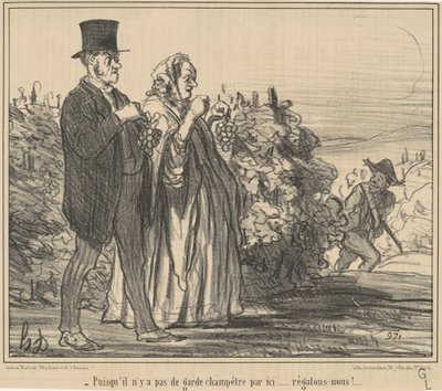 Mivel nincs vidéki őrség... alkotó: Honoré Daumier