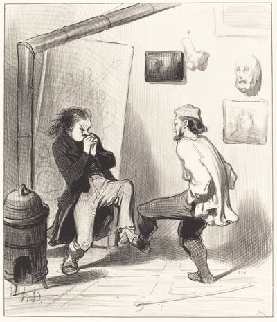 Amikor elégettük az utolsó festőállványát! alkotó: Honoré Daumier