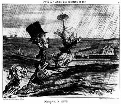 Vasúti fiziognómiák. Hiányzik a konvoj: rajzfilmsorozat Honore Daumier (1808-1879) vasutain. "Macskazene" alkotó: Honoré Daumier
