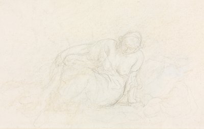Fekvő nő a karjára támaszkodva (verso) alkotó: Honoré Daumier