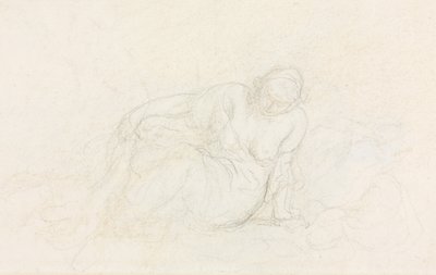 Fekvő nő karjára támaszkodva, 185560. alkotó: Honoré Daumier