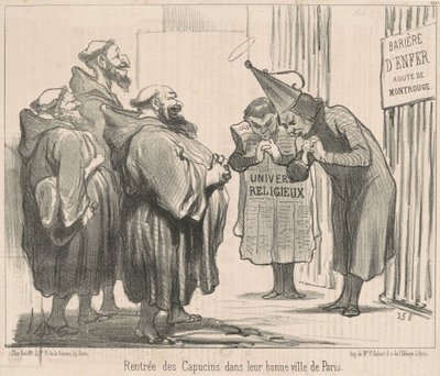 A kapucinusok visszatérése ... Párizsba alkotó: Honoré Daumier