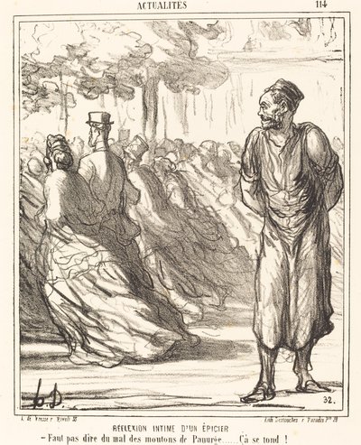 Egy élelmiszerbolt intim tükörképe alkotó: Honoré Daumier