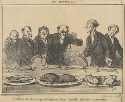 Tudósok találkozója, akik javaslatot tesznek... alkotó: Honoré Daumier